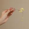 FHBWQY New Women's Elegant Peach Blossom Hairpin Step Back Shaking Alloy Tassel Clip Fashion Classic Hairpin Hair Ornament (Color : 3) view 1