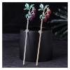 FHBWQY Retro Hairpin Female Hair Headdress Classical Wind Grape Glazed Flower Tassel Palace Step Ball Hanfu Headdress (Color : A) view 2
