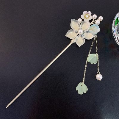 New Vintage Flower Tassel Hairpin Elegant Women's Metal Ponytail Hair Clip Girl's Headdress Hair Hairpin (Color : 3)