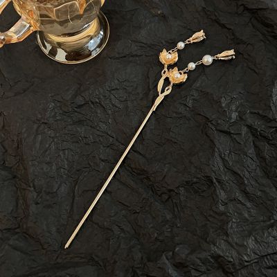 New Vintage Flower Tassel Hairpin Elegant Women's Metal Ponytail Hair Clip Girl's Headdress Hair Hairpin (Color : 8)
