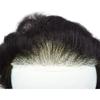 Healthlif Mens Toupee Thin Skin 0.06mm Toupee For Men V-loop Men Hair Piece Remy Virgin Human Hair Replacement System Men's Hairpiece Toupee 8x10#1B10#1B OFF Black+10% Grey 90% Density view 1