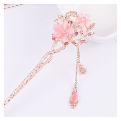 Vintage Chinese Traditional Flower Hairpin Classic Hair Stick Elegant Women Elegant Hanfu Hair Accessories (Color : C)