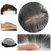 Healthlif Mens Toupee Thin Skin 0.06mm Toupee For Men V-loop Men Hair Piece Remy Virgin Human Hair Replacement System Men's Hairpiece Toupee 8x10#1B80#1B OFF Black+80% Grey 90% Density view 4