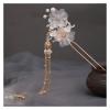 Women's Crystal Hair Clasp Flower Shape Step Shaking Hanfu Hair Stick with Tassel Headdress Classic Hairpin (Color : 5) view 1