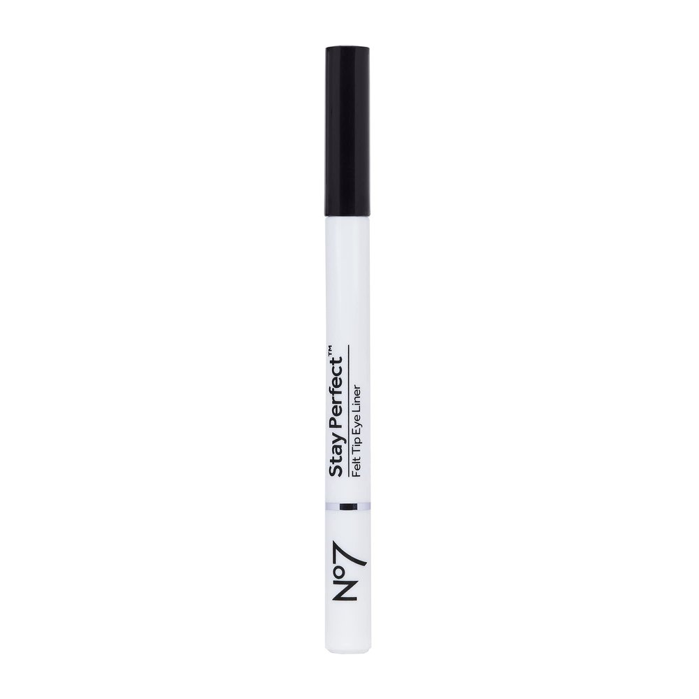 No7 Stay Precise Felt Tip Eye Liner - Black - Precision Tip Liquid Eyeliner Ideal for Cat Eye Look - Easy to Use, Long Lasting Eyeliners (1.6g)