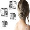 BAINESS 4 Pcs Metal U Shape Teeth Alloy Hair Accessories - Black Hair Fork Clips, Side Combs, Updo Bun Pins for Women Hair Styling view 1