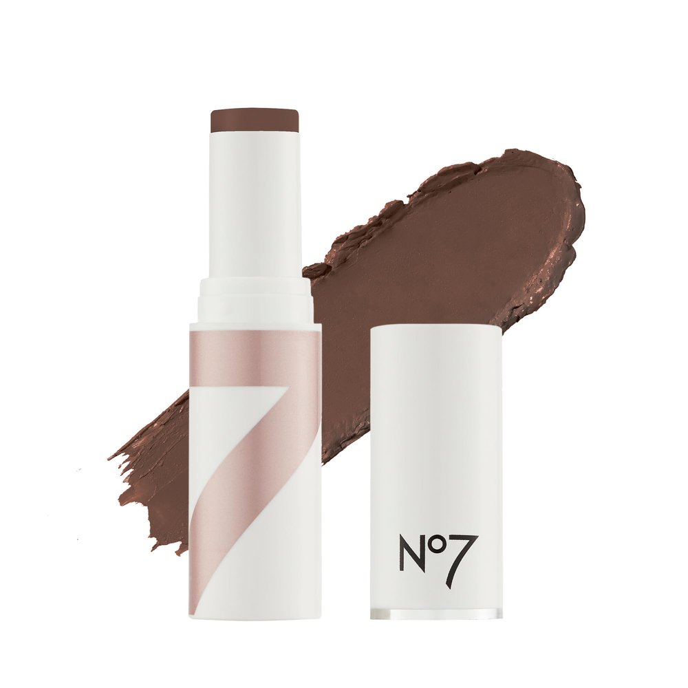 No7 Stay Perfect Foundation Stick - Long-Wear Cream Foundation with Medium, Buildable Coverage - Enriched with Squalene for a Hydrating, Non-Drying & Dewy Finish - Mahogany (10g)