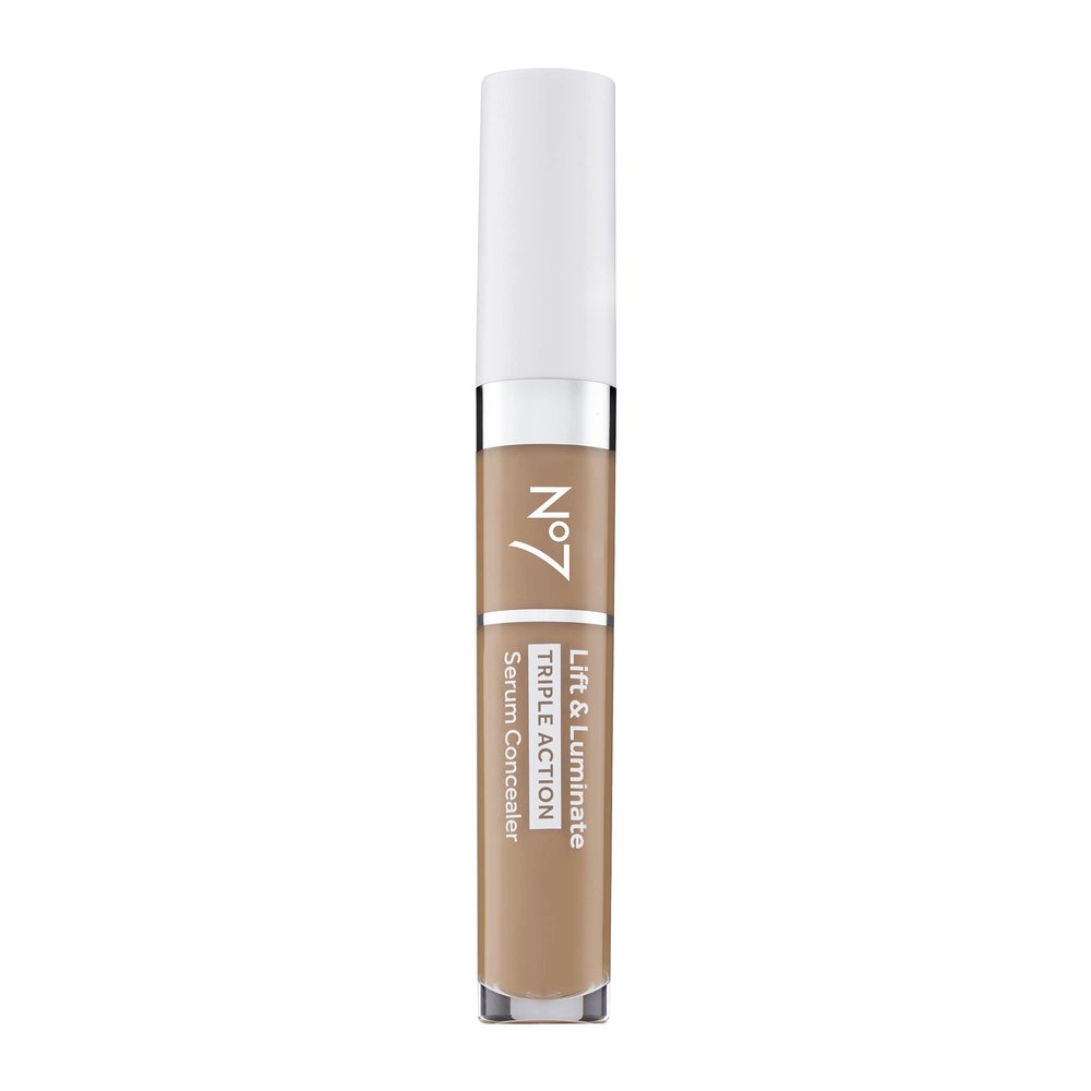 No7 Lift & Luminate Triple Action Serum Concealer - Truly Medium - Anti Aging Liquid Concealer Makeup for Blemishes & Dark Circles - Medium to Full Coverage Concealer for Face (8ml)