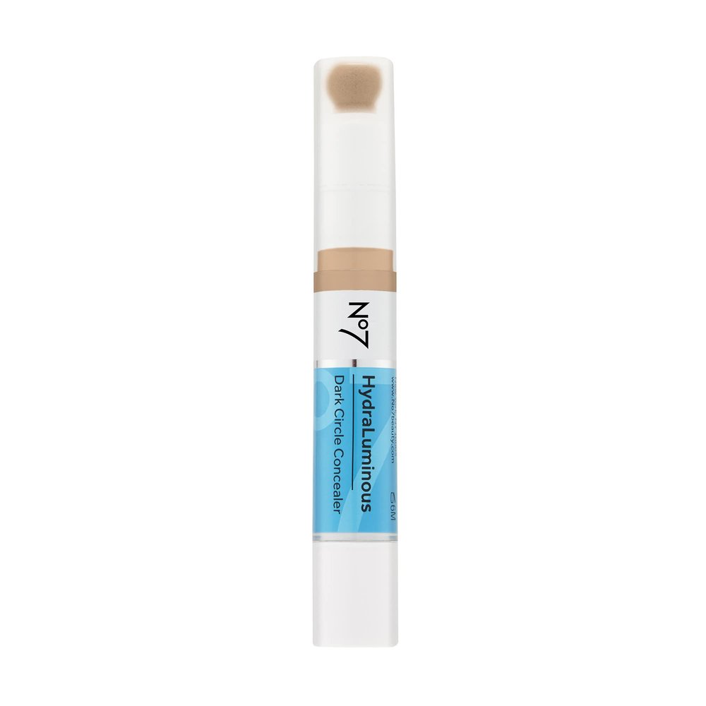 No7 Hydraluminous Concealer - Full-Coverage Under Eye Concealer for Dark Circles with Caffeine & Ceramides - Hydrating & Brightening Eye Makeup - Shade 7 (3.9ml)
