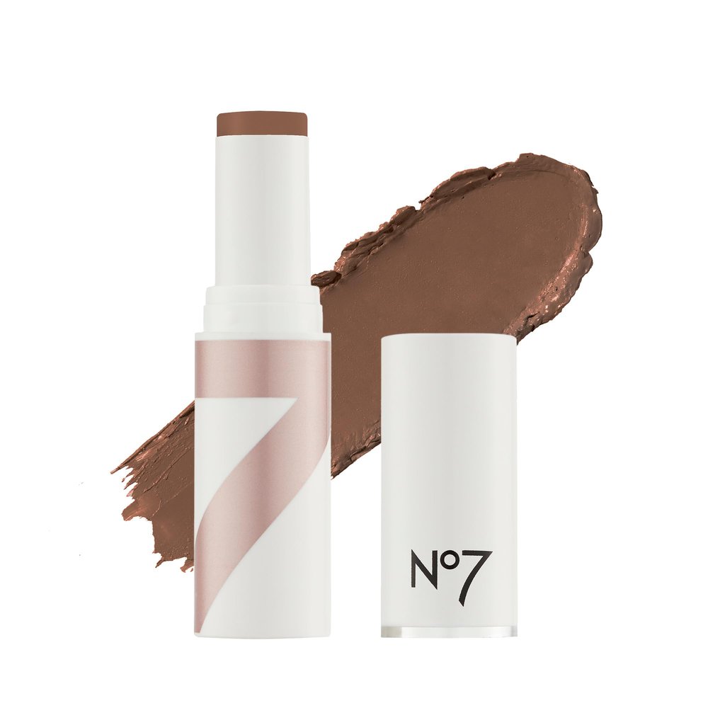 No7 Stay Perfect Foundation Stick - Long-Wear Cream Foundation with Medium, Buildable Coverage - Enriched with Squalene for a Hydrating, Non-Drying & Dewy Finish - Walnut/Ebony (10g)