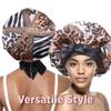 DONNA Large, Extra Large Adjustable Tie Satin Bonnet Sleep Cap 1pc Satin Headband Around Hairline & Nape Area Hair Accessories Night Cap Shower Caps, 1PC MULTI ANIMAL PATTERN view 3