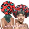 DONNA Large, Extra Large Adjustable Tie Satin Bonnet Sleep Cap 1pc Satin Headband Around Hairline & Nape Area Hair Accessories Night Cap Shower Caps, 1PC LEOPARD PATTERN view 3