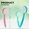 Bistras Bath Brush with Bristles, Bath and Shower Scrubber, Long Handle for Exfoliating Back, Body, and Feet, Green (2 Pack) view 4