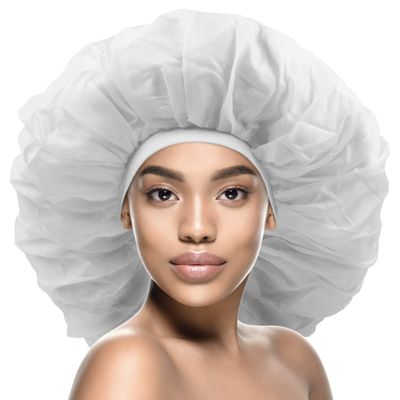 DONNA Argan & Black Castor Treatment Caps Day & Night Cap Sleep Cap Hair Sleep Shower Cap Bonnet satin Bonnet for Sleeping Hat Super Jumbo White