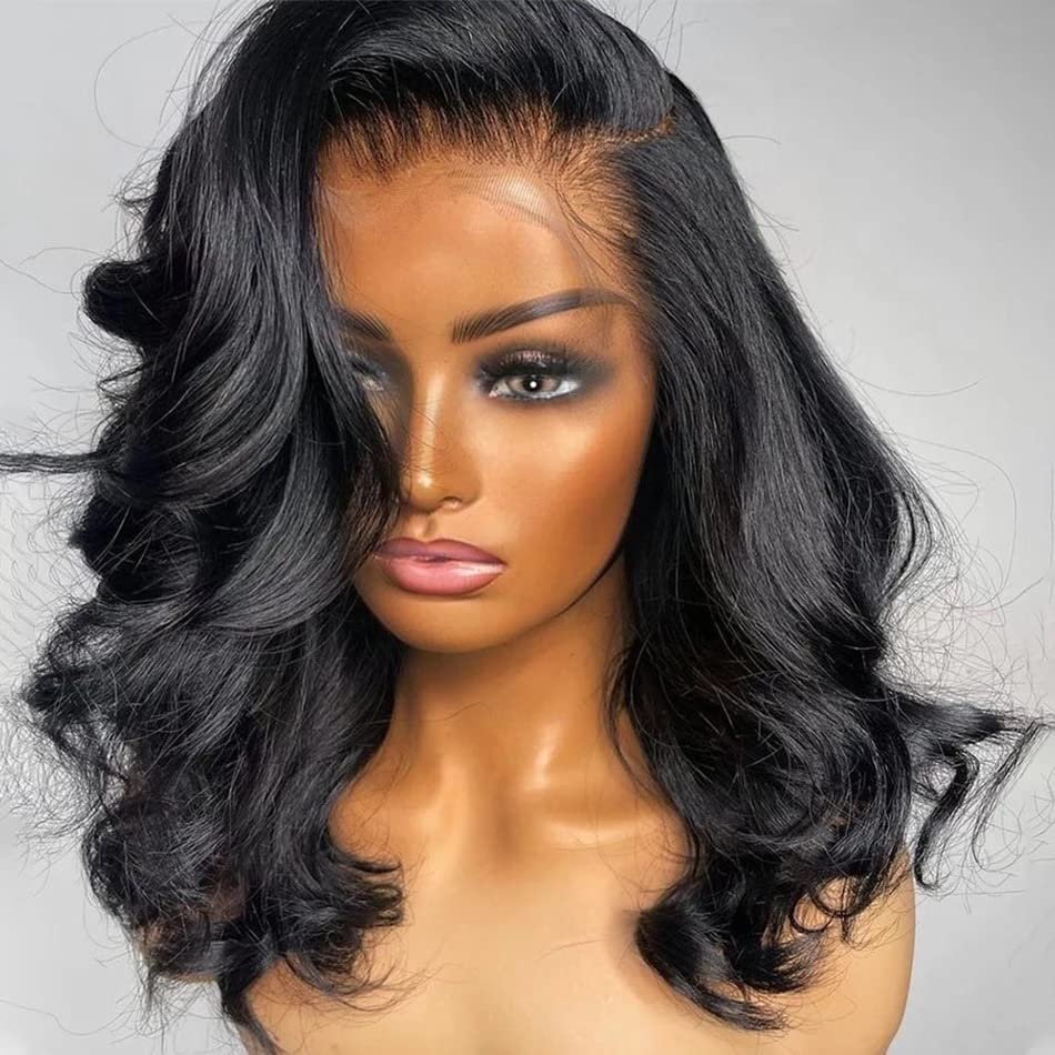 180% Density Lace Front Body Wave Bob Brazilian Hair Wig 13 x 4 (16")