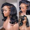 180% Density Lace Front Body Wave Bob Brazilian Hair Wig 13 x 4 (16") view 2