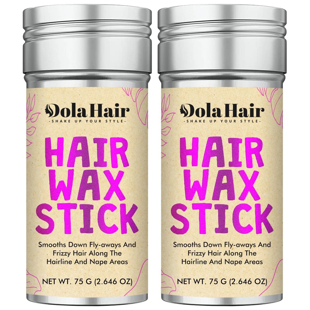 Dolahair Hair Wax Stick for Flyaways, Smoothing, and Slick Back - Hair Pomade for Women and Kids (2 Pack)
