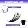 Individual Lashes DIY Eyelash Clusters 300PCS C/D Curl Lash Clusters Comfortable Cat Eye Lashes Super Soft Reusable Wispy Lashes Lash Clusters(300PCS-40D-0.07DD,8-16mm Mixed Tray) view 4