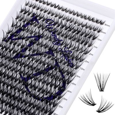 Lash Clusters Individual Lashes 300PCS C/D Curl Eyelash Extensions 0.07mm Thickness Soft Volume Lashes Extension 8-16mm Mixed Length Beginner Use Lashes(300PCS-30D-0.07CC,8-16mm Mixed Tray)