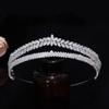 Aoligrace Double Layer Wedding Headband for Bridal Birthday Party Prom Headpiece Handmade CZ Hair Accessories Gifts for Women view 1