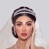 Aoligrace Double Layer Wedding Headband for Bridal Birthday Party Prom Headpiece Handmade CZ Hair Accessories Gifts for Women view 2