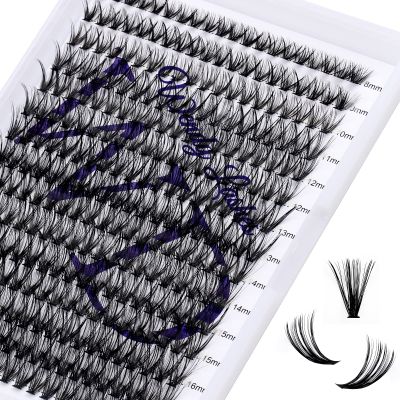 Individual Lashes DIY Eyelash Extension 300PCS Lash Clusters Extensions C/D Curl Comfortable Super Soft Lash Clusters Reusable Wispy Eyelashes Extensions Clusters(300PCS-40D-0.07CC,8-16mm Mixed Tray)