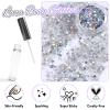 Laza Body Glitter, 2 Jars Holographic Chunky Sequins with Glitter Glue Perfect for Women Eyeshadow Makeup Face Paint Festival Rave Outfits Hair Accessories Carnival Party Costumes - Sliver Galaxy view 2