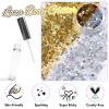 Laza Body Glitter, 2 Jars Holographic Chunky Sequins with Glitter Glue Perfect for Women Eyeshadow Makeup Face Paint Festival Rave outfits Hair Accessories Carnival Party Costumes - Bright Gold Silver view 2