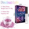 Laza Body Glitter, 2 Jars Holographic Chunky Sequins with Glitter Glue Perfect for Women Eyeshadow Makeup Face Paint Festival Rave outfits Hair Accessories Carnival Party Costumes - Bright Gold Silver view 3