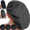 Sheomern 3 Pcs Super Jumbo Adjustable Satin Lined Shower Caps for Long Hair & Braids, Extra Extra Large Shower Cap for Women & Men, XXL Shower Cap with Waterproof Edge for Dreadlocks, Locs (Black) view 1