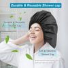 Sheomern 3 Pcs Super Jumbo Adjustable Satin Lined Shower Caps for Long Hair & Braids, Extra Extra Large Shower Cap for Women & Men, XXL Shower Cap with Waterproof Edge for Dreadlocks, Locs (Black) view 4