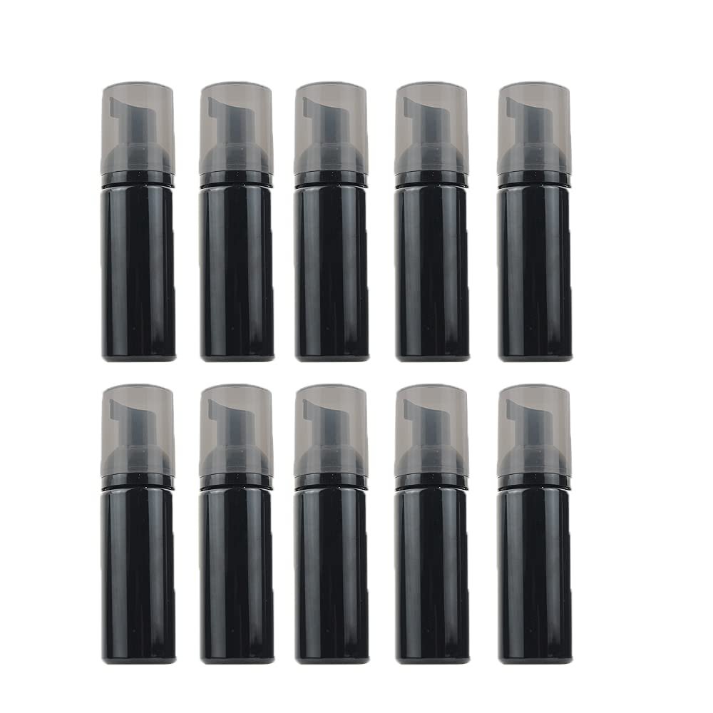 10 Pcs 50ml Foam pump bottle Foaming Dispenser Bottle Empty Plastic Refillable Foaming Soap Dispenser Pump for Cleaning Travel Shampoo Cosmetics (Black)
