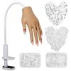 Practice Hand for Acrylic Nails- Silicone Nail Hand Practice Upgrade Nail Tips Never Fall Off, Fake Nail Manican Hand for Nail Practice, Flexible Practice Maniquin Hand with 200PCS Nail Tips view 1