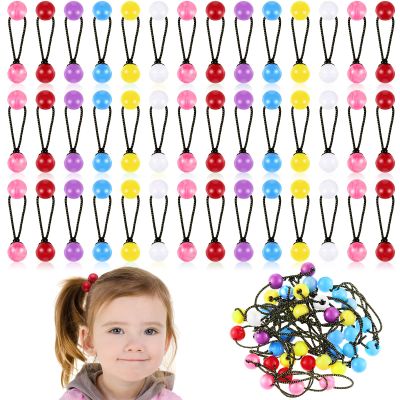 Cindeer 36 Pcs Ball Hair Ties 20 mm Ponytail Holders Ball Bubble for Girls Bright Color Twin Bead Ponytail Balls 80s 90s Hair Elastic Accessories for Girls Kids Baby Toddler Children