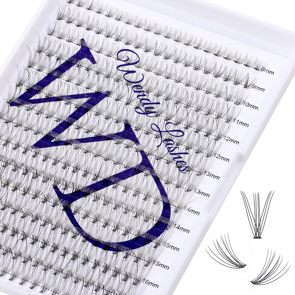 Individual Lashes DIY Eyelash Extension 300PCS Lashes Extensions C/D/CC/DD Curl Lash Clusters Cat Eye Lashes Super Soft Eyelashes Extension Matt Black Lashes