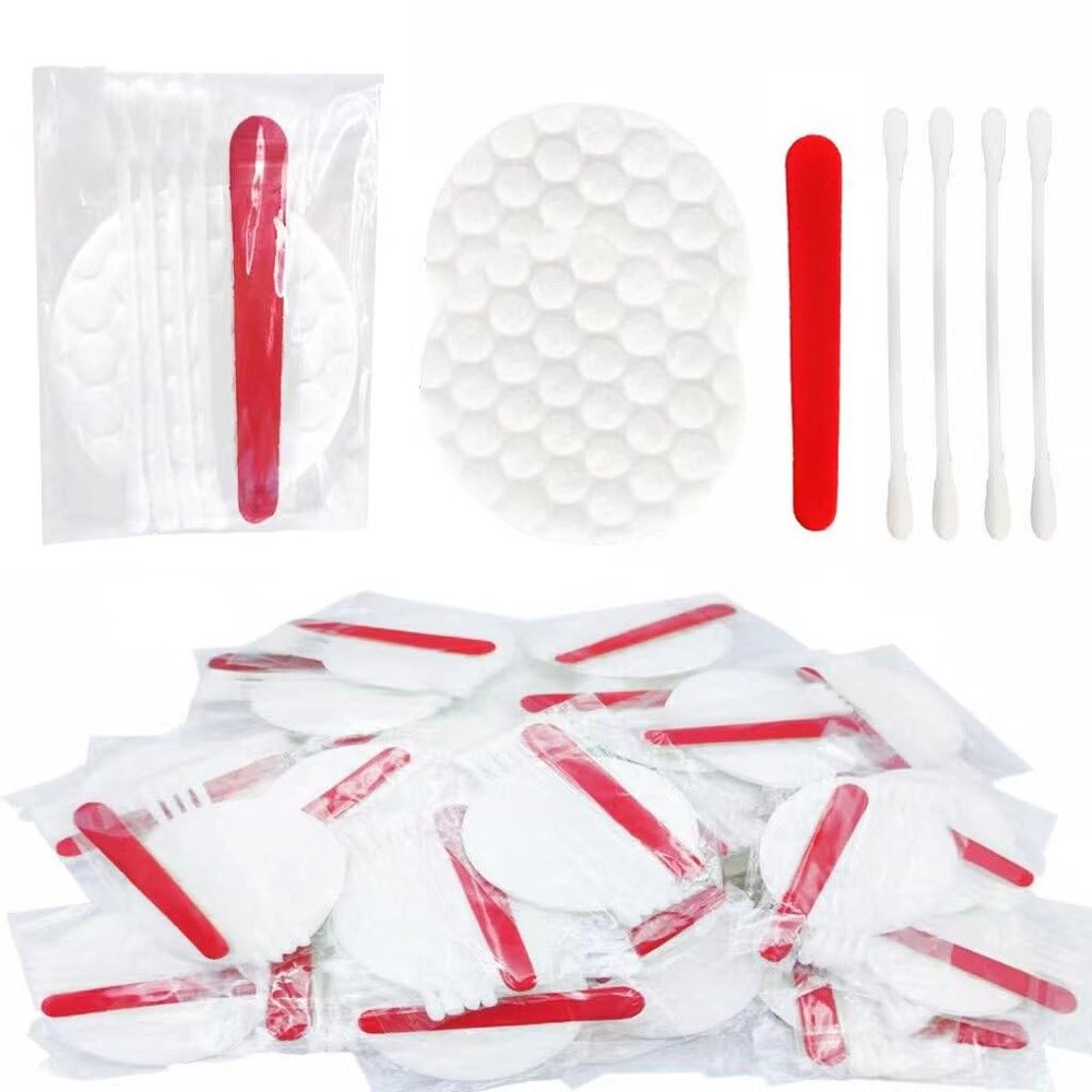 50 Sets Hotel Vanity Kit Individually Wrapped, Disposable Travel Amenities Kit Bulk, Cosmetic Cotton Pads, Cotton Swabs, Nail File for Shelter, Homeless, Motels, Nursing Home