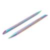2 Pcs Holographic Stainless Steel Sticks Double Sided Nail Art and Cuticle Pusher Remover Manicure Pedicure Tool view 1