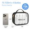 PACKISM TSA Approved Toiletry Bag 3 Medium, Clear Makeup Bags with Handle Large Opening, Toiletry Bags Fit Carry-on Travel Essentials, Quart-sized Travel Bags for Toiletries, Black view 3