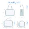 PACKISM Clear Toiletry Bags 1 Extra Large 1 Large 1 Medium - 3 Pack Makeup Bags with Handle, 180 Large Opening, Waterproof Cosmetic Bags for Travel Essentials, Grayish Blue view 2