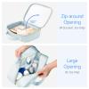 PACKISM Clear Toiletry Bags 1 Extra Large 1 Large 1 Medium - 3 Pack Makeup Bags with Handle, 180 Large Opening, Waterproof Cosmetic Bags for Travel Essentials, Grayish Blue view 4