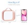 PACKISM TSA Approved Toiletry Bag 3 Medium, Clear Makeup Bags with Handle Large Opening, Clear Toiletry Bags Fit Carry-on Travel Essentials, Quart-sized Travel Bags for Toiletries, Rose Pink view 3