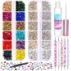 5608Pcs Makeup Rhinestones with Face Glue, Flatback Colorful Face Gems Crystal AB&Clear Eye Jewels with Pickup Dotting Tools for Eye, Body Makeup, Nail Art and DIY Crafts view 1