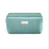 Benevolence LA Large Capacity Travel Cosmetic Bag, Premium Velvet Toiletry Bag for Women, Versatile Use, Cyan view 1