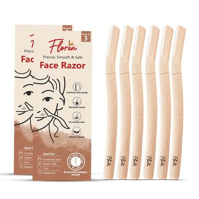 Floren Dermaplaning Tool with Precision Cover, 6ct | Dermaplane Tool, Face Razor for Women, Eyebrow Shaper, Dermaplaning Tool, Womens face razor, Peach Fuzz Remover