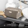 Benevolence LA Plush Velvet Large Makeup Bag for Travel | Cosmetic Pouch, Toiletry Organizer for Women, Large Capacity Bag for Accessories, Quilted Purse - Sage view 2
