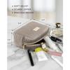Benevolence LA Plush Velvet Large Makeup Bag for Travel | Cosmetic Pouch, Toiletry Organizer for Women, Large Capacity Bag for Accessories, Quilted Purse - Sage view 3