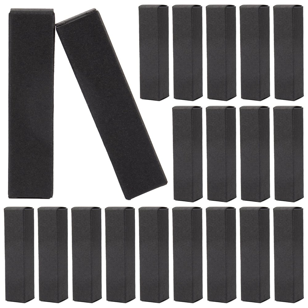 AUEAR, 50 Pack Black Kraft Paper Lipstick Boxes Empty Lip Gross Box 3.35"x0.79"x0.79" Rectangle Balm Perfume Essence Oil Packaging Cases for DIY Gloss Gift