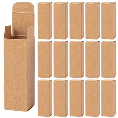 AUEAR, 50 Pack Kraft Paper Lipstick Boxes Empty Lip Gross Box 3.35"x1.1"x1.1" Rectangle Balm Perfume Essence Oil Packaging Cases for DIY Gloss Gift Packing