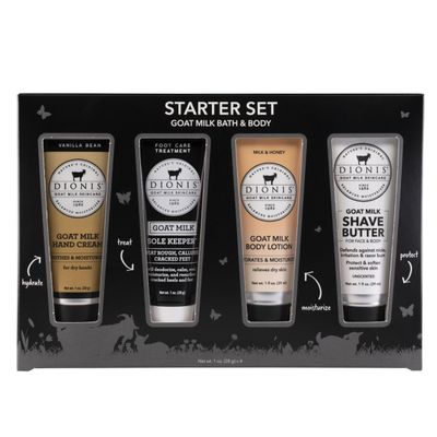 Dionis Goat Milk Skincare Assorted Scented Hand Cream, Travel Size Self Care Moisturizing Lotion For Women, Vitamins & Minerals Hydrate Dry Skin - Cruelty Free, Paraben Free, Bath & Body Starter Kit