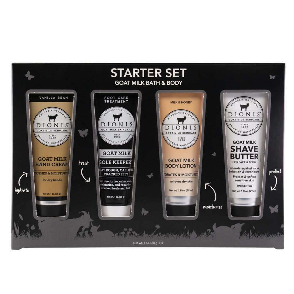Dionis Goat Milk Skincare Assorted Scented Hand Cream, Travel Size Self Care Moisturizing Lotion For Women, Vitamins & Minerals Hydrate Dry Skin - Cruelty Free, Paraben Free, Bath & Body Starter Kit